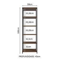 Closet Aberto Guarda-roupa 59cm Rustic/preto Madesa Rustic/preto - 9