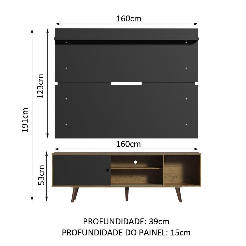 Rack Madesa Dubai e Painel para Tv até 65 Polegadas com Pés - 3