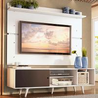 Rack Dubai e Painel Tv até 65" com Pés Branco/preto Madesa - 2