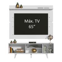 Rack Dubai e Painel Tv até 65" com Pés Branco/preto Madesa - 3
