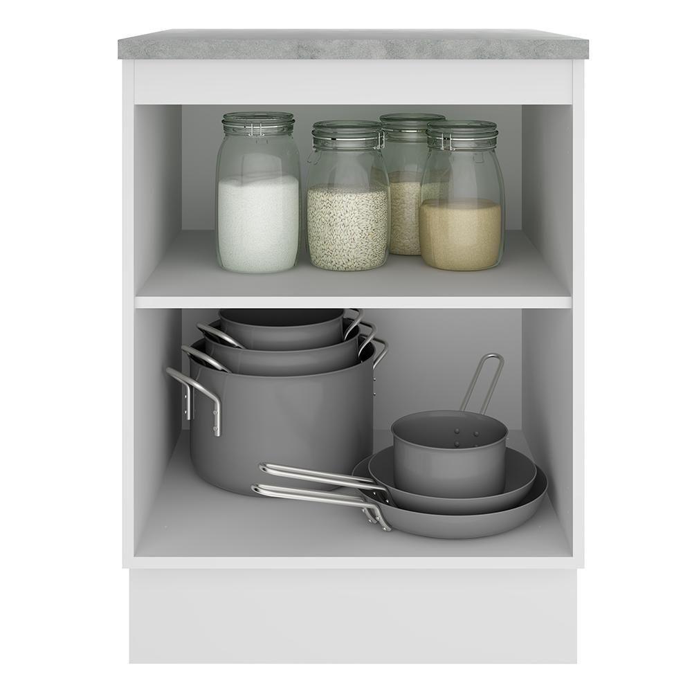 Balcão Glamy 60 cm 1 Porta Branco e Rustic Madesa - 10