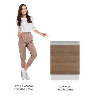 Balcão Glamy 60 cm 1 Porta Branco e Rustic Madesa - 7