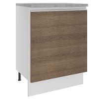 Balcão Glamy 60 cm 1 Porta Branco e Rustic Madesa - 1