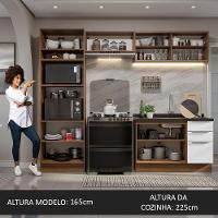 Armário De Cozinha Completa 270cm Rustic/branco Stella Madesa 06 Rustic/branco - 7