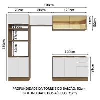 Armário De Cozinha Completa 270cm Rustic/branco Stella Madesa 06 Rustic/branco - 9