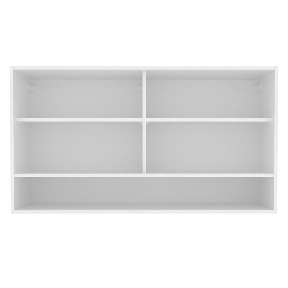 Aéreo Glamy 2 Portas de Correr Vidro e 1 Nicho Branco Madesa - 4