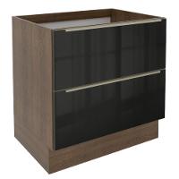 Balcão Madesa Lux 80 cm 2 Gavetas Rustic e Preto - 1