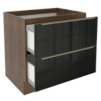 Balcão Madesa Lux 80 cm 2 Gavetas Rustic e Preto - 2