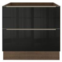 Balcão Madesa Lux 80 cm 2 Gavetas Rustic e Preto - 10