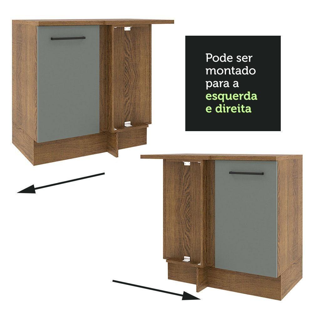 Balcão de Canto Madesa Agata 1 Porta Rustic Cinza - 3