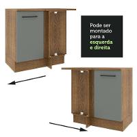 Balcão de Canto Madesa Agata 1 Porta Rustic Cinza - 5