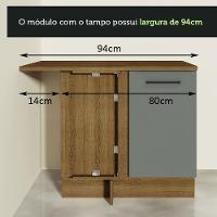 Balcão de Canto Madesa Agata 1 Porta Rustic Cinza - 18