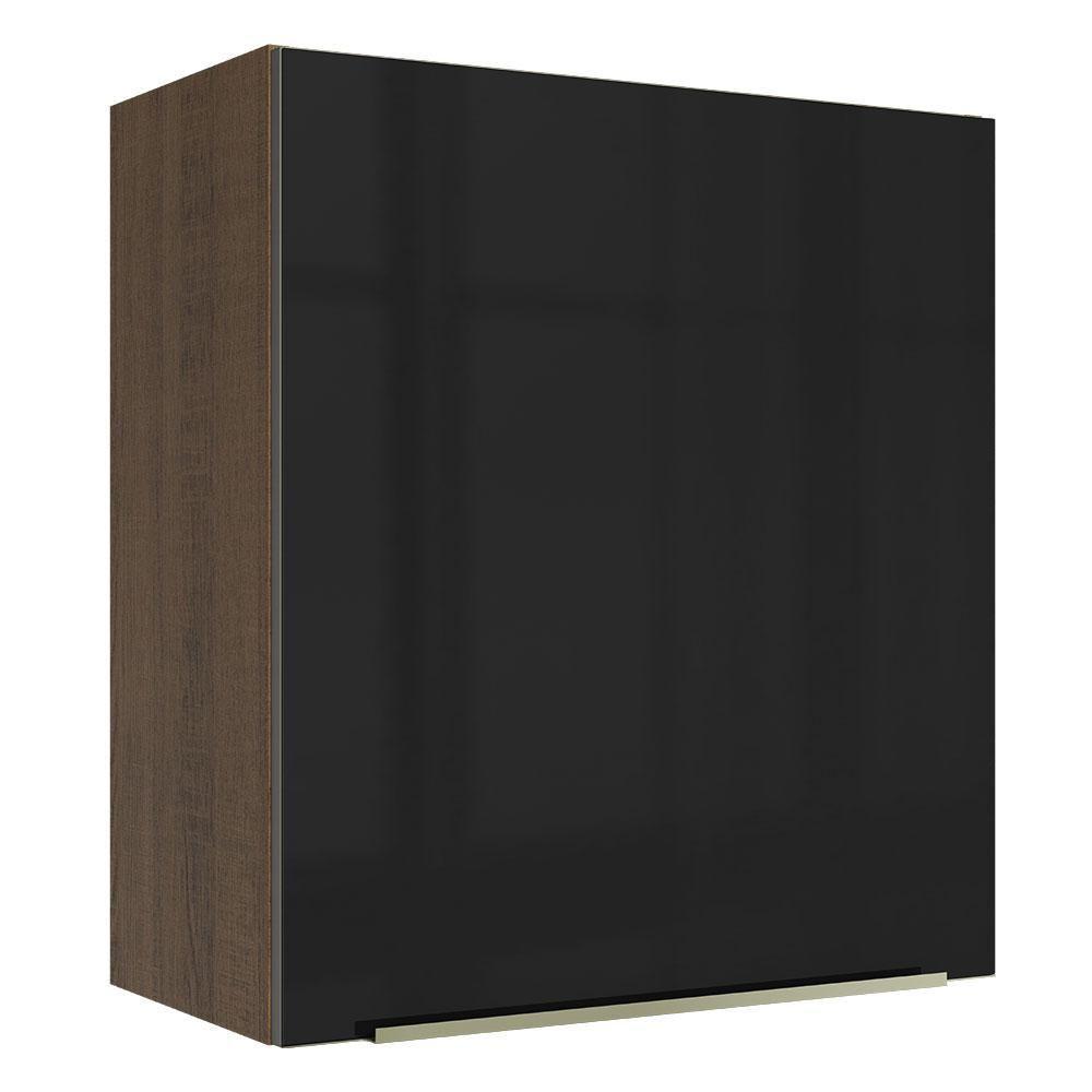 Armário Aéreo Madesa Lux 60cm 1 Porta Rustic e Preto - 1