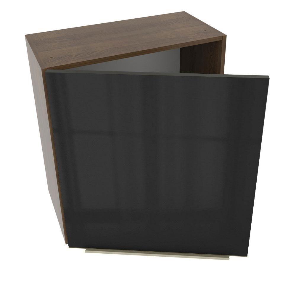 Armário Aéreo Madesa Lux 60cm 1 Porta Rustic e Preto - 8