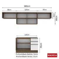 Cozinha Marina Branco Rustic com Armário e Balcão Madesa - 6