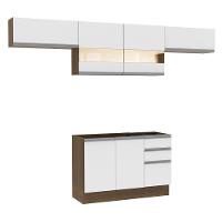 Cozinha Marina Branco Rustic com Armário e Balcão Madesa - 2