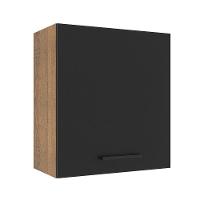 Armário Aéreo Madesa Agata 60cm 1 Porta Rustic Preto