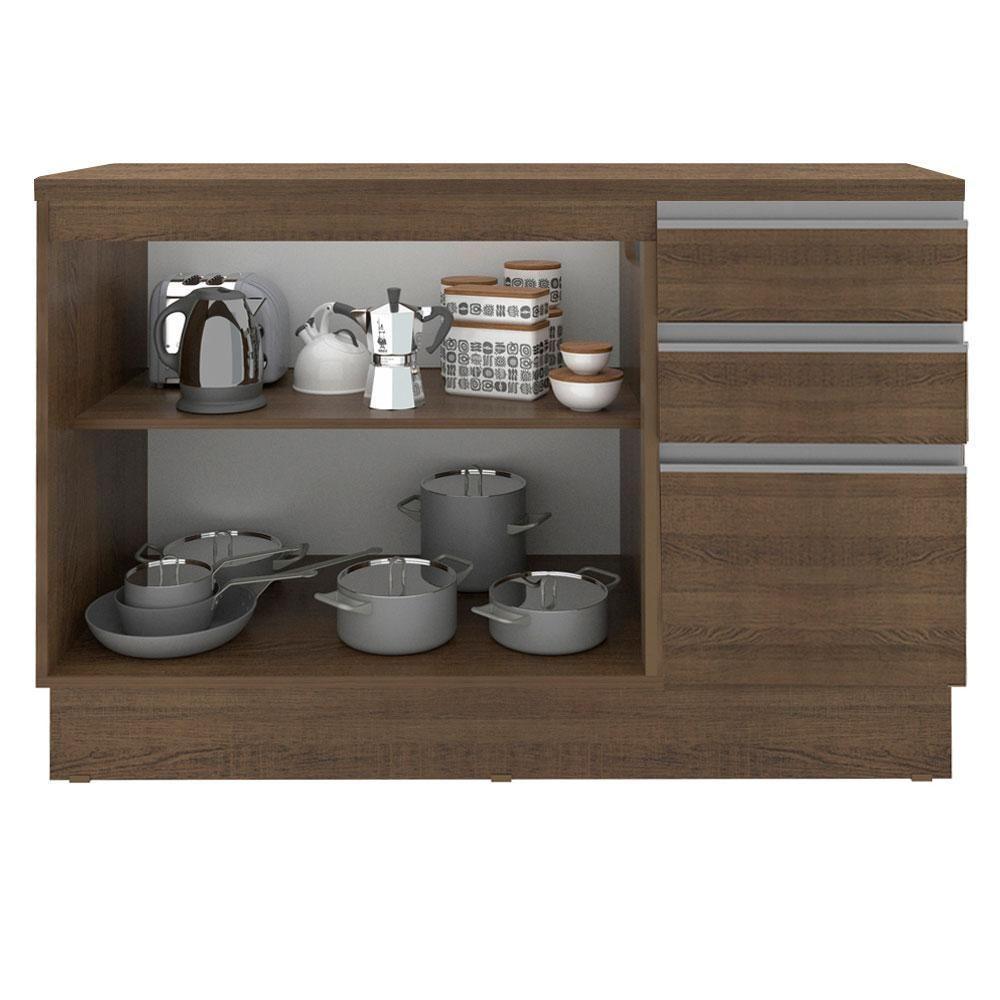 Balcão de Pia Glamy 2 Portas 3 Gavetas Rustic Madesa - 6