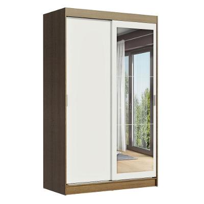 Guarda Roupa Solteiro Tokio 2 Portas de Correr 2 Gavetas Rustic-branco MDP