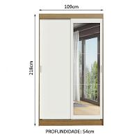 Guarda-roupa 2 Portas de Correr com Espelho 2 Gavetas Madesa - 7