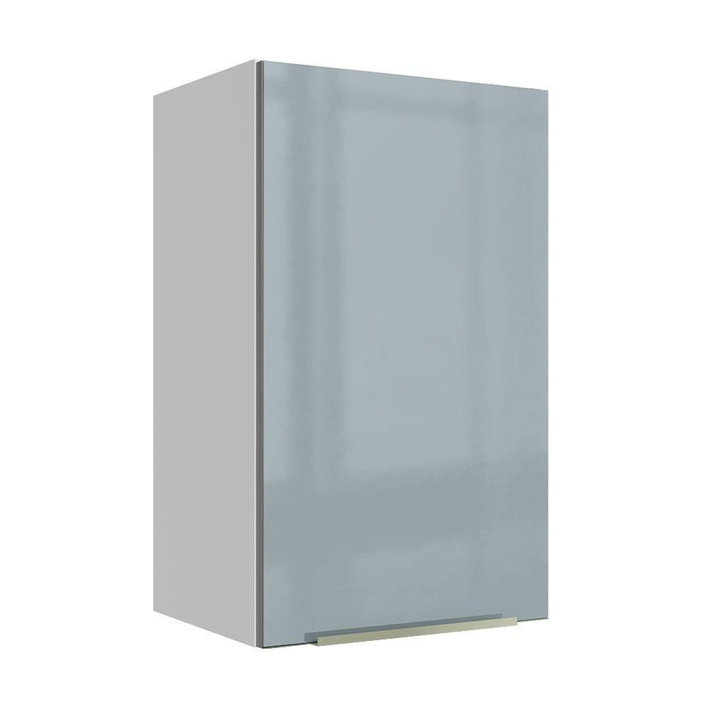 Armário Aéreo Madesa Lux 40cm 1 Porta Branco Cinza - 1
