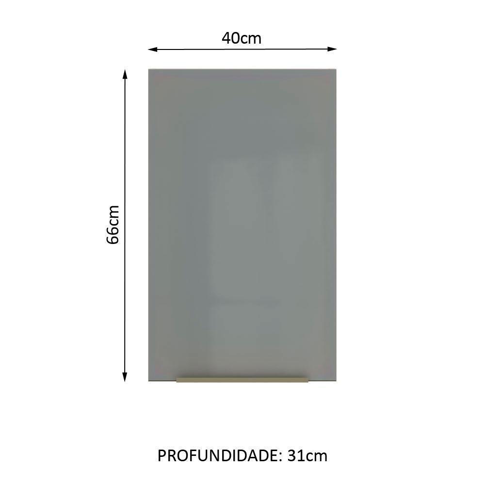 Armário Aéreo Madesa Lux 40cm 1 Porta Branco Cinza - 10