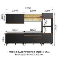 Cozinha Completa Madesa Reims 310001 Com Armário E Balcão Preto - 5