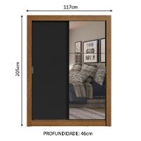 Guarda-roupa Solteiro Denver 2 Portas Correr Espelho Madesa - 13