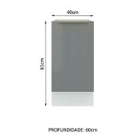 Balcão Madesa Lux 40cm 1 Porta Branco Cinza - 2