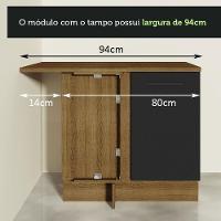 Balcão de Canto Madesa Agata 1 Porta Rustico Preto - 10