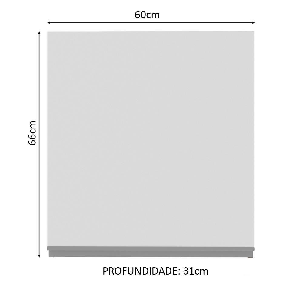 Armário Aéreo Glamy 60cm 1 Pt Rustic/Branco Madesa - 7