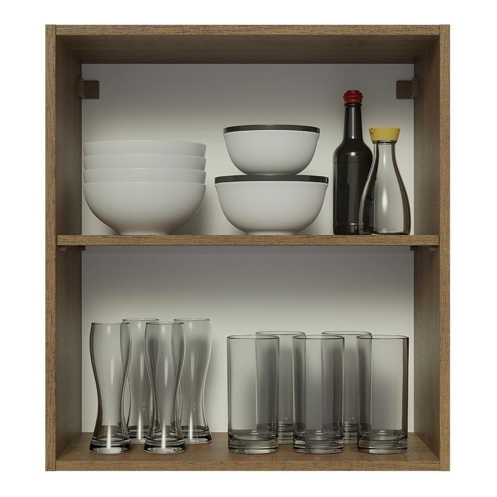 Armário Aéreo Glamy 60cm 1 Pt Rustic/Branco Madesa - 9