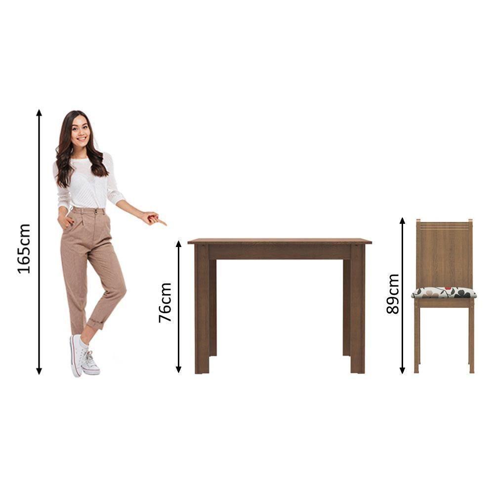 Conjunto Sala Jantar Mesa Tampo Madeira 4 Cadeiras Madesa - 10