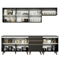 Cozinha Completa Reims com Armário e Balcão Preto Madesa - 3