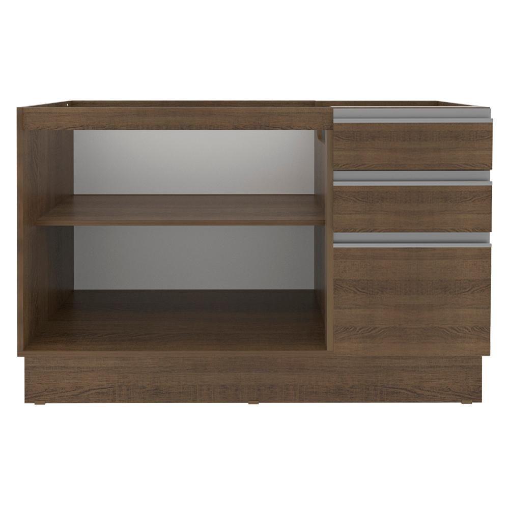 Balcão de Pia Glamy Rustic 2 Portas 3 Gavetas Madesa - 3