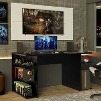 Mesa Para Computador Gamer e Painel Para Tv Até 50 - Preto - 9