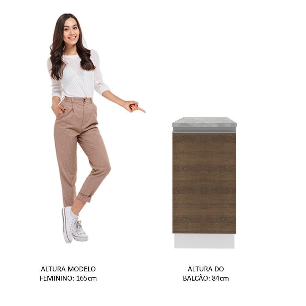 Balcão Glamy 40cm 1 Porta Branco e Rustic Madesa - 9