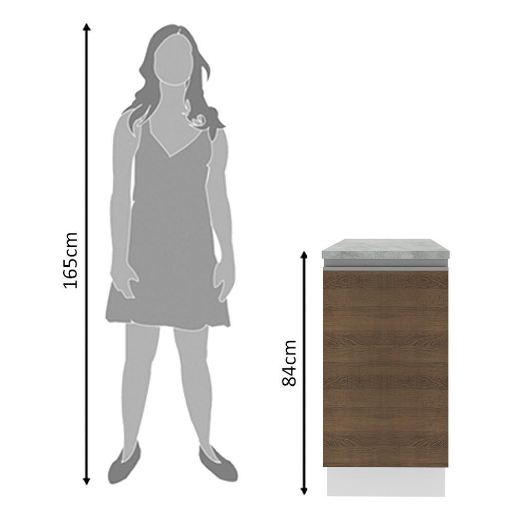 Balcão Glamy 40cm 1 Porta Branco e Rustic Madesa - 8