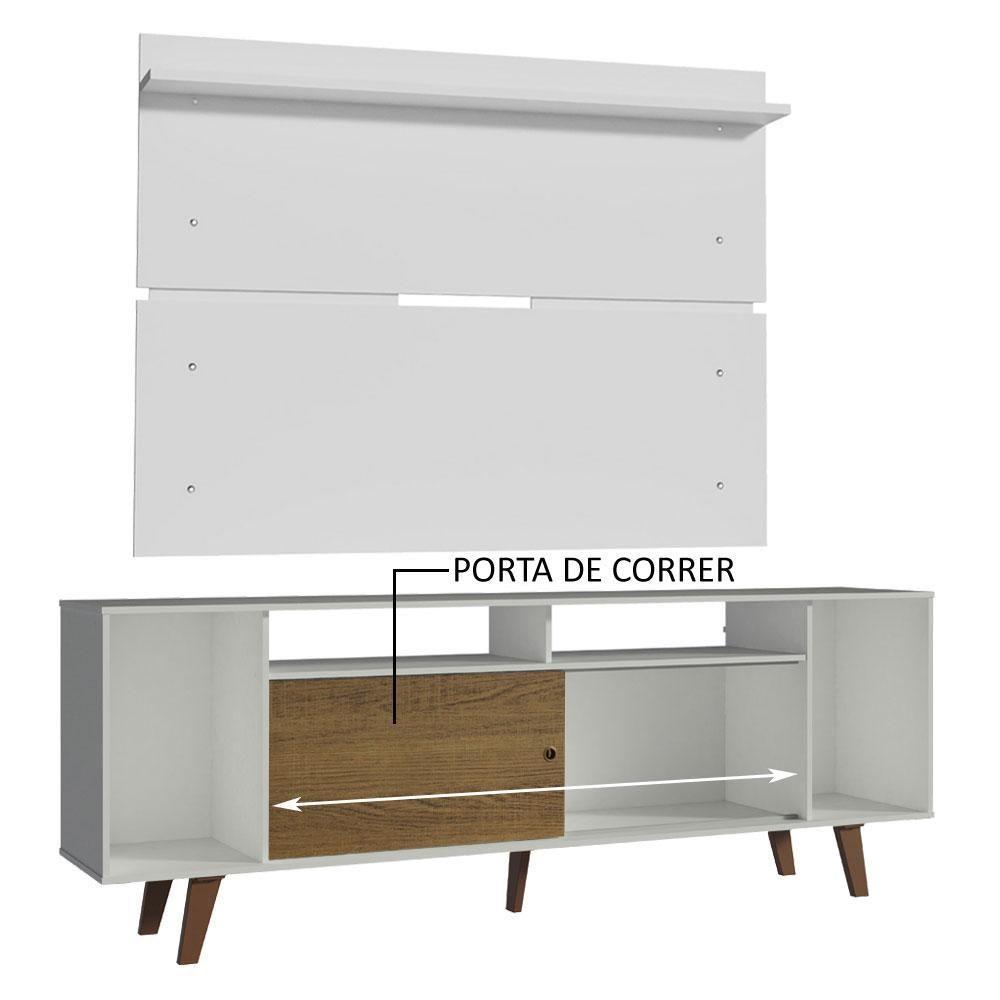Rack Madesa Cancun com Pés e Painel para Tv Até 65'' Branco - 8