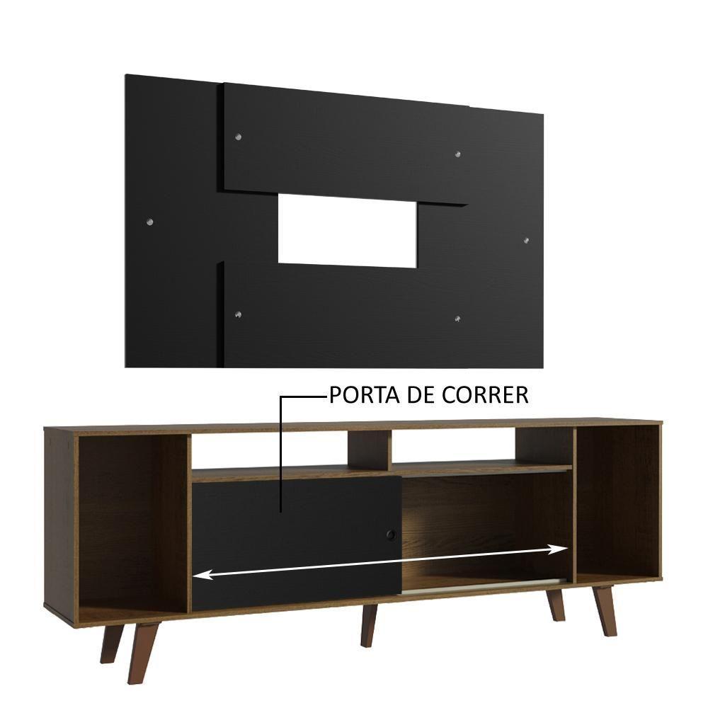 Rack Madesa Painel para Tv Até 58" com Pés Preto/rustic 7kd8 - 8