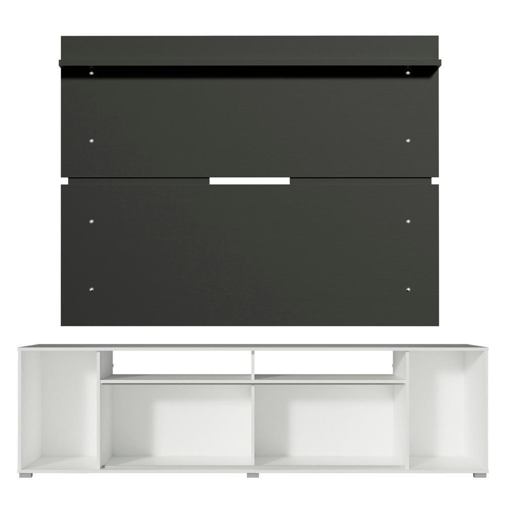 Rack Cancun e Painel para TV até 65" Branco/Preto Madesa - 2
