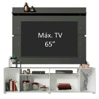 Rack Cancun e Painel para TV até 65" Branco/Preto Madesa - 3