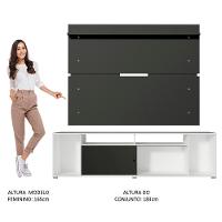 Rack Cancun e Painel para TV até 65" Branco/Preto Madesa - 7