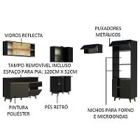 Cozinha Completa de Canto Reims com Armário e Balcão Preto - 2