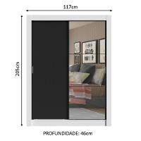 Guarda-roupa Solteiro Denver 2 Portas Correr Espelho Madesa - 13