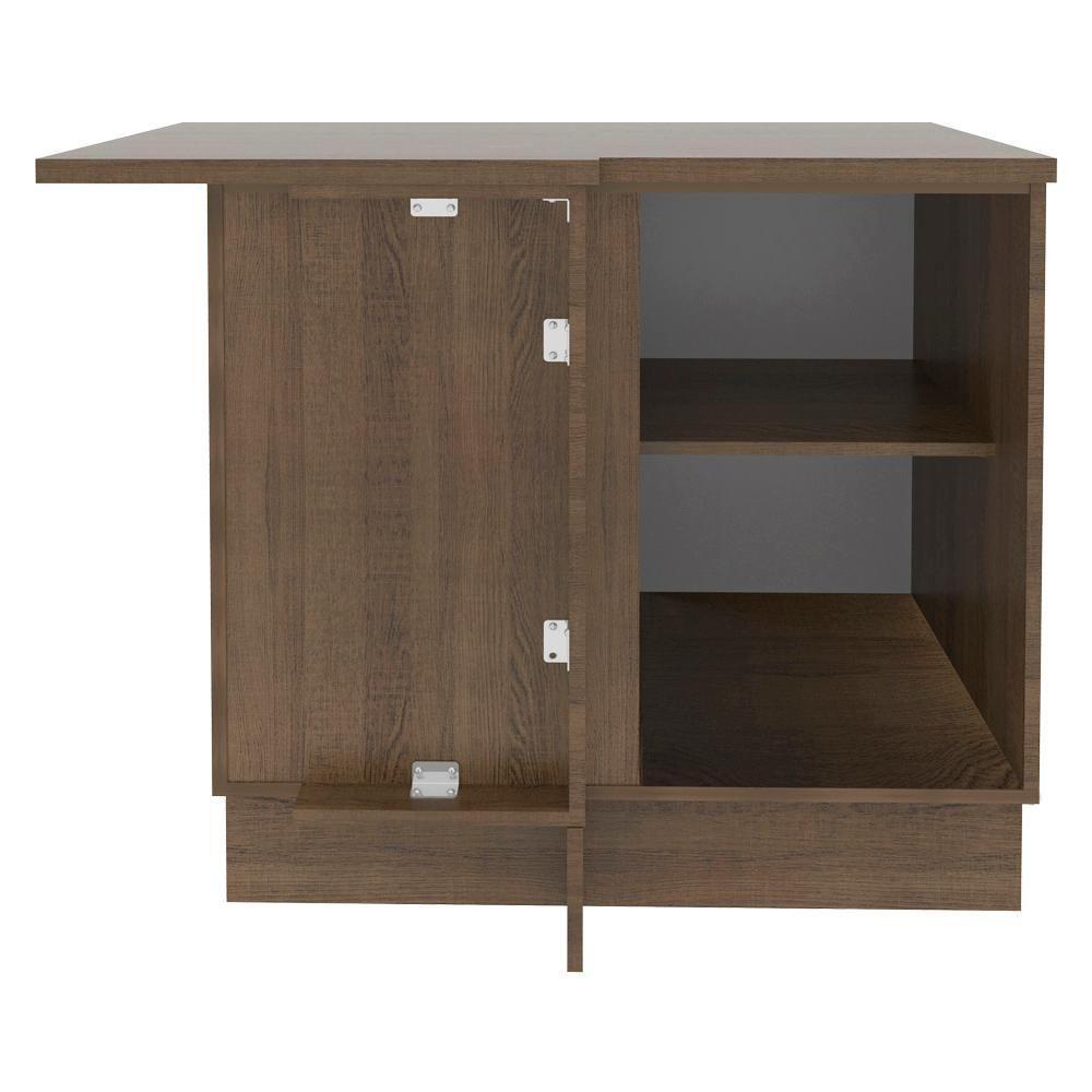 Balcão de Canto Glamy 1 Porta Rustic e Branco Madesa - 10