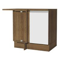 Balcão de Canto Glamy 1 Porta Rustic e Branco Madesa - 1