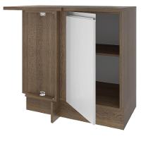 Balcão de Canto Glamy 1 Porta Rustic e Branco Madesa - 6