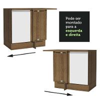 Balcão de Canto Glamy 1 Porta Rustic e Branco Madesa - 7