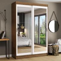 Guarda-roupa 2 Portas de Correr de Espelho 2 Gavetas Madesa - 1